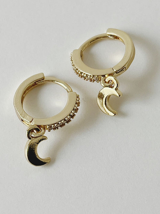 Moon Golden Hoops