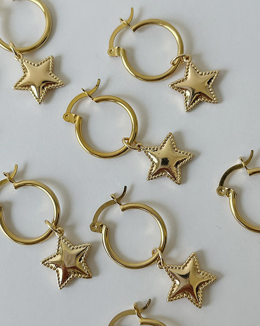 Golden Stars Aretes