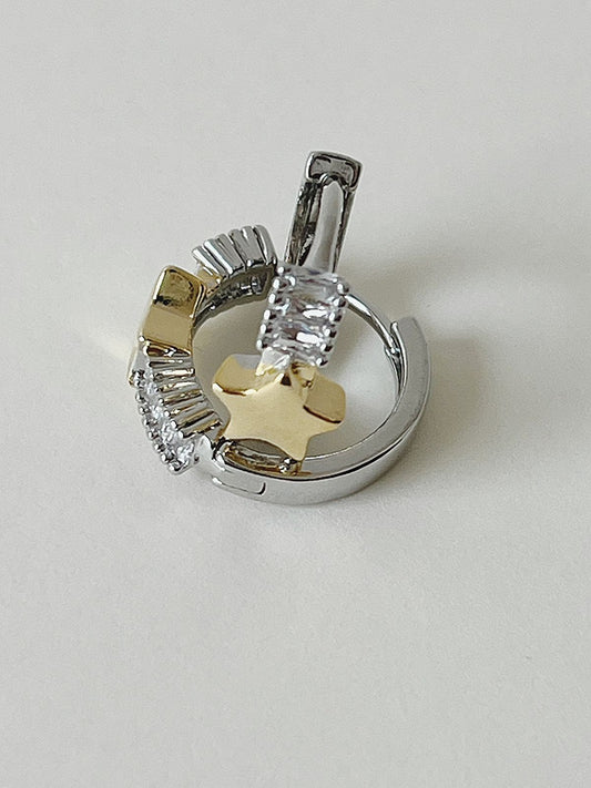 Star double mini hoops